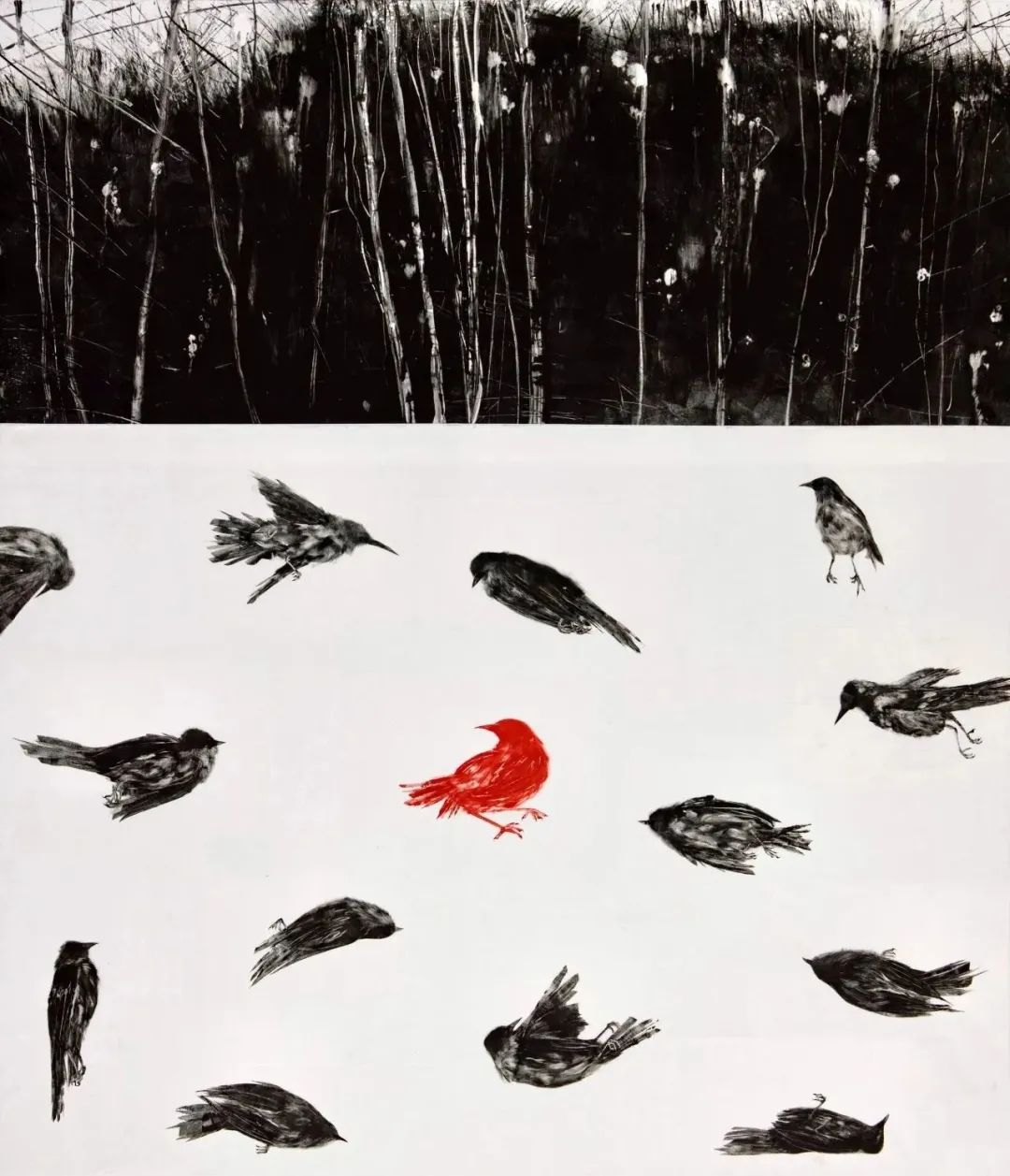 1701139555465701.jpg 邓淑芮 《林间空地》 综合版画 ( 银 奖作品).jpg